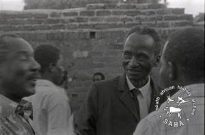 Abraham Nkiwane with ZAPU officials outside Kwabata Hall after a meeting