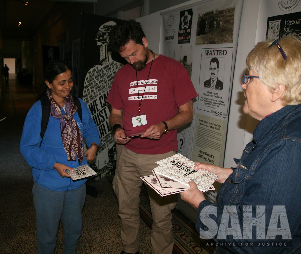 The ECC exhibition at the War Resisters International conference Capetown, July 2014. 