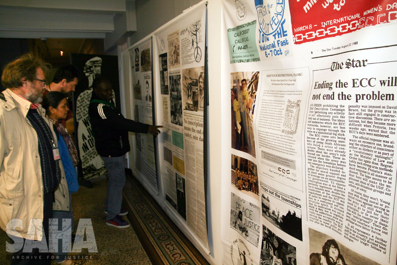 The ECC exhibition at the War Resisters International conference Capetown, July 2014. 