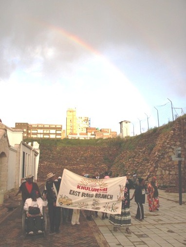 Members of the East Rand Khulumani Support Group arriving at the Constitution Hill on 9 December, 2010, for the TRC launch. 