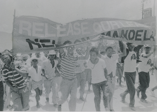 Release Mandela protests. (Photographer unknown)